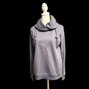 Gina Cozy Gray Sparkle Pullover Sweatshirt-S